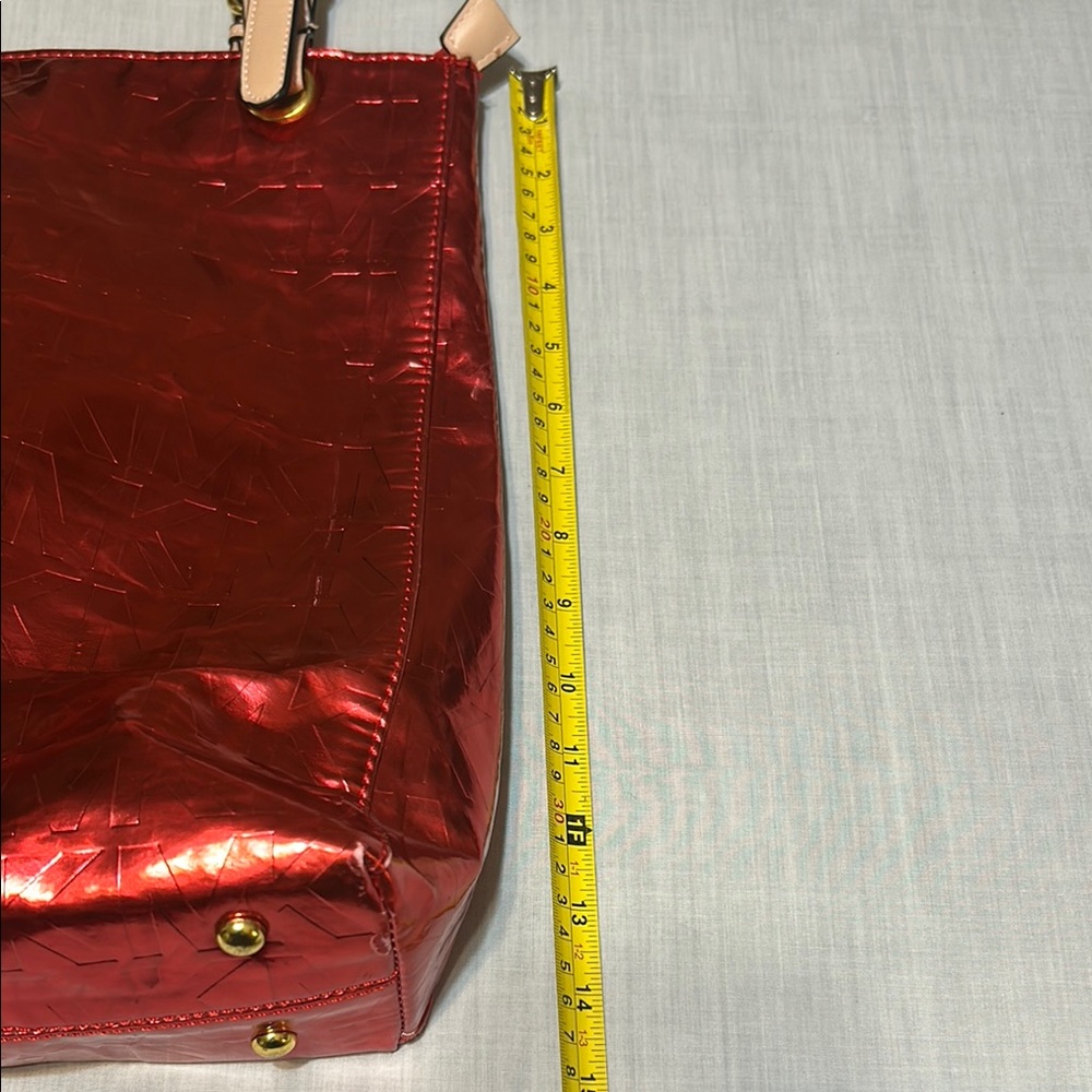 Michael Kors Red Tote Bag with Beige Straps - Picture 10 of 10